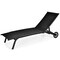 Adjustable Outdoor Chaise Lounge Chair with Wheels – Steel Frame, Breathable Fabric